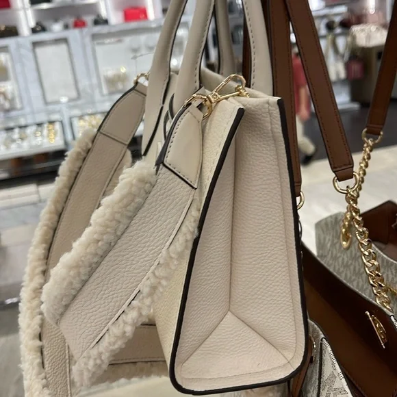 Michael Kors Mirella Small Pebbled Leather Shopper Top Zip Crossbody XBody Bag